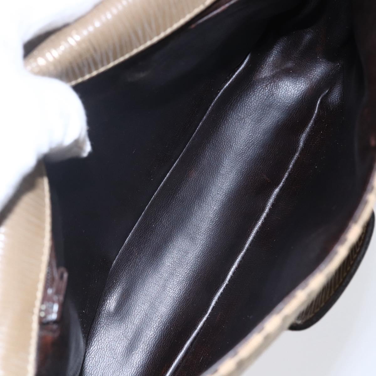 FENDI Zucchino Canvas Shoulder Bag Beige Auth 152611