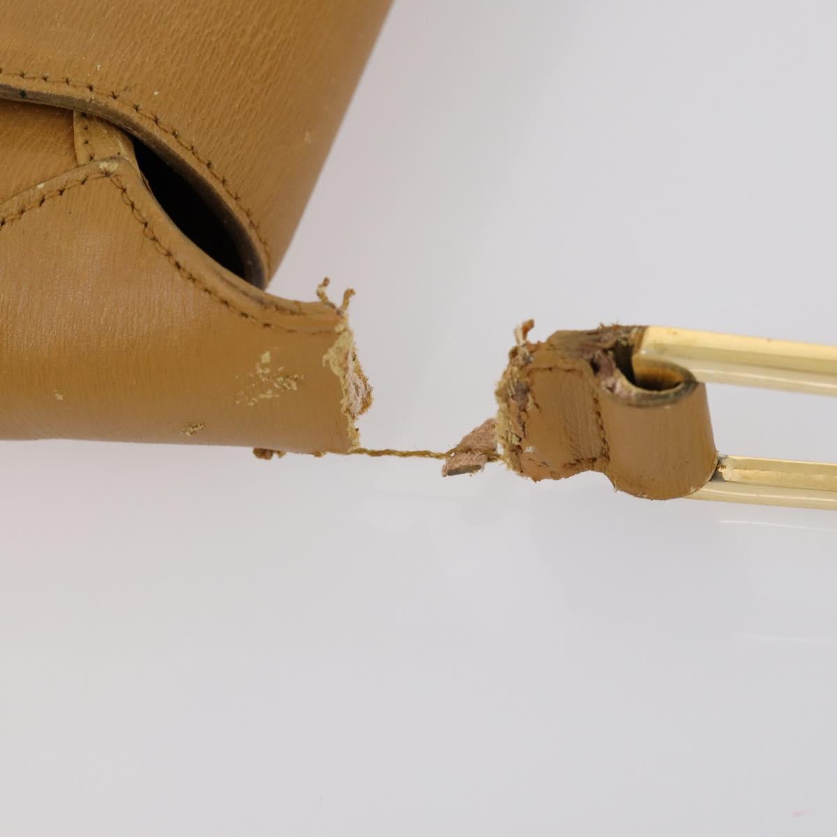 GUCCI GG Canvas Shoulder Bag Leather 3 Set Beige Dark Brown Auth 152612