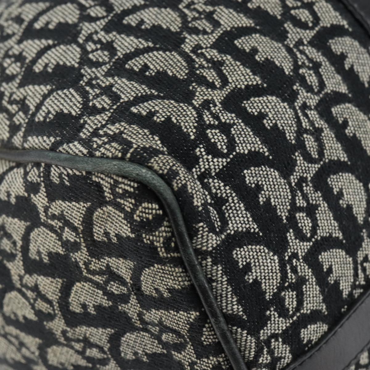 Christian Dior Trotter Canvas Mini Boston Bag Black Silver Auth 152631