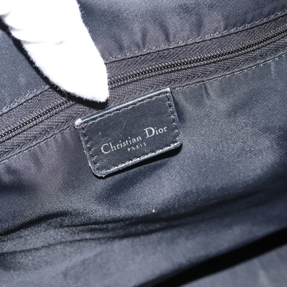 Christian Dior Trotter Canvas Mini Boston Bag Black Silver Auth 152631