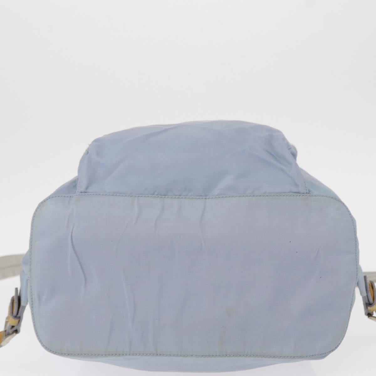 PRADA Backpack Nylon Light Blue Silver Auth 152634