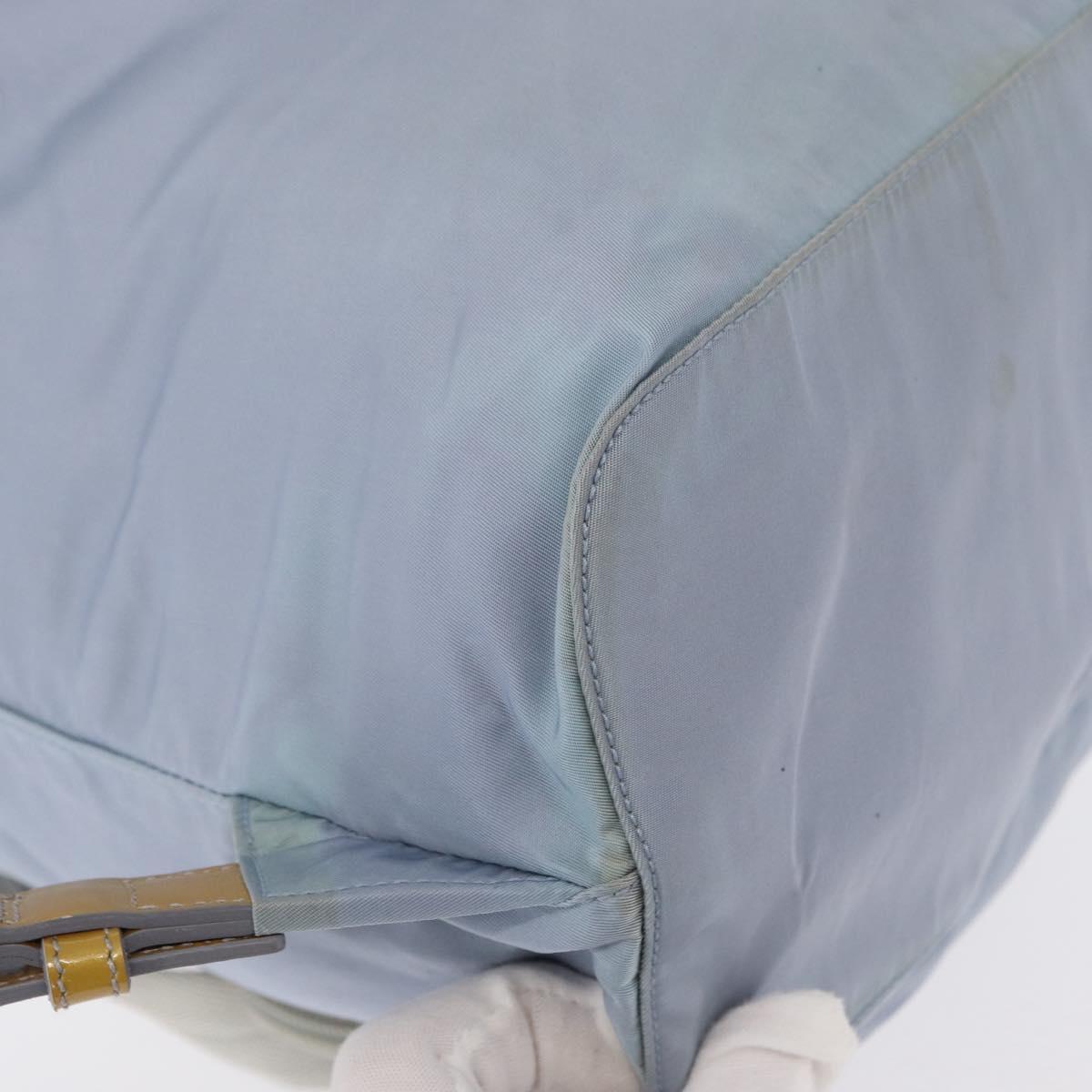 PRADA Backpack Nylon Light Blue Silver Auth 152634