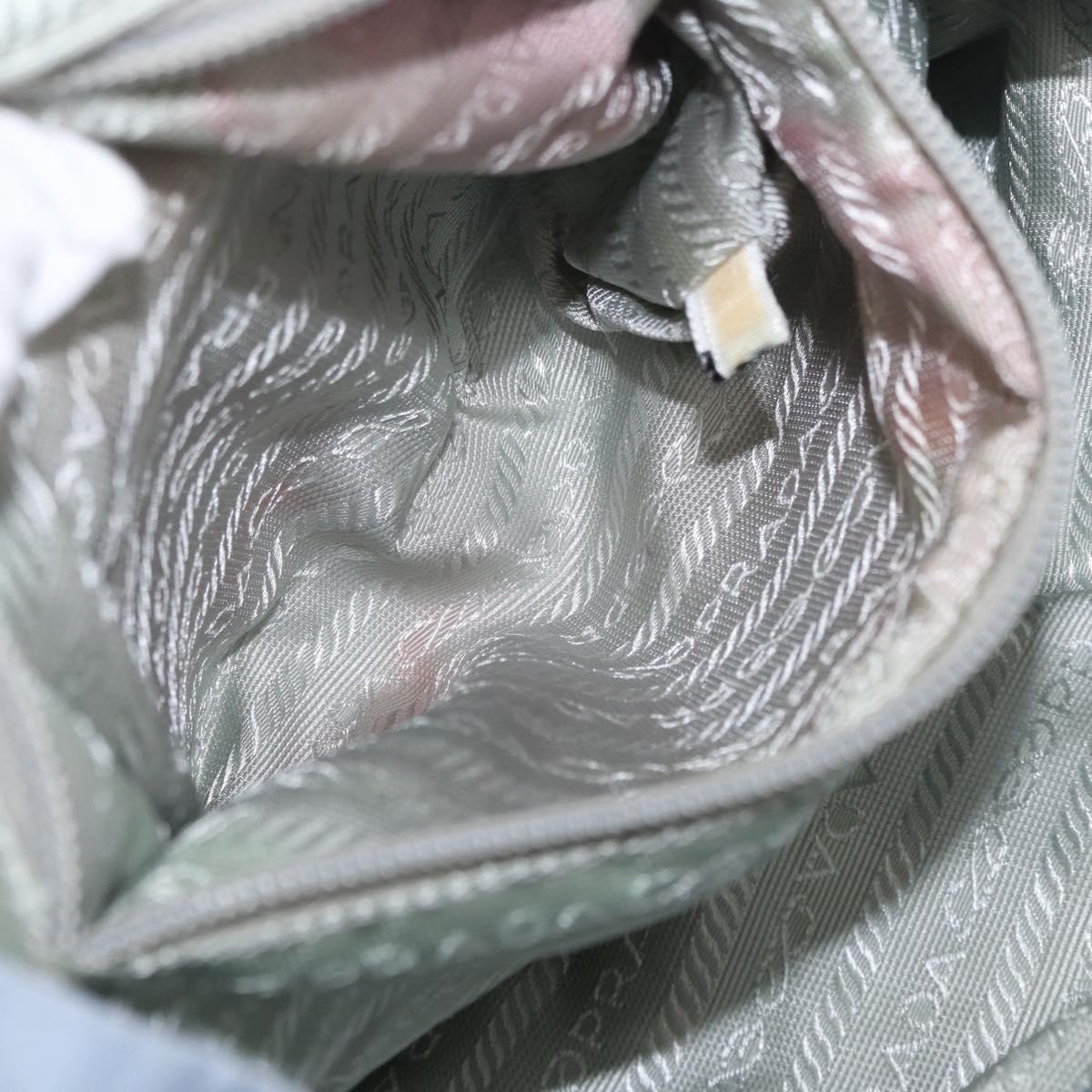 PRADA Backpack Nylon Light Blue Silver Auth 152634