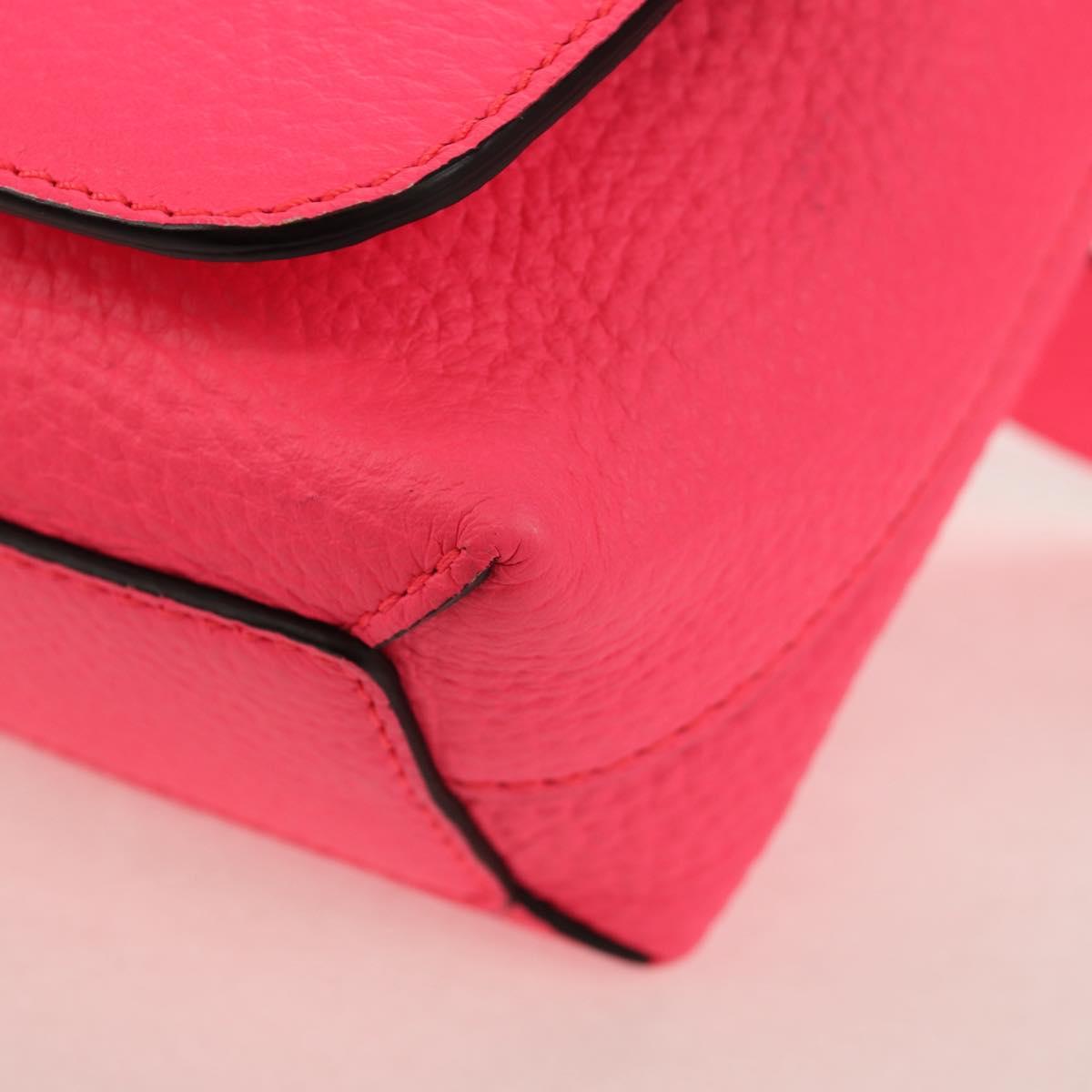 BURBERRY Shoulder Bag Leather Pink Gold Auth 152637A