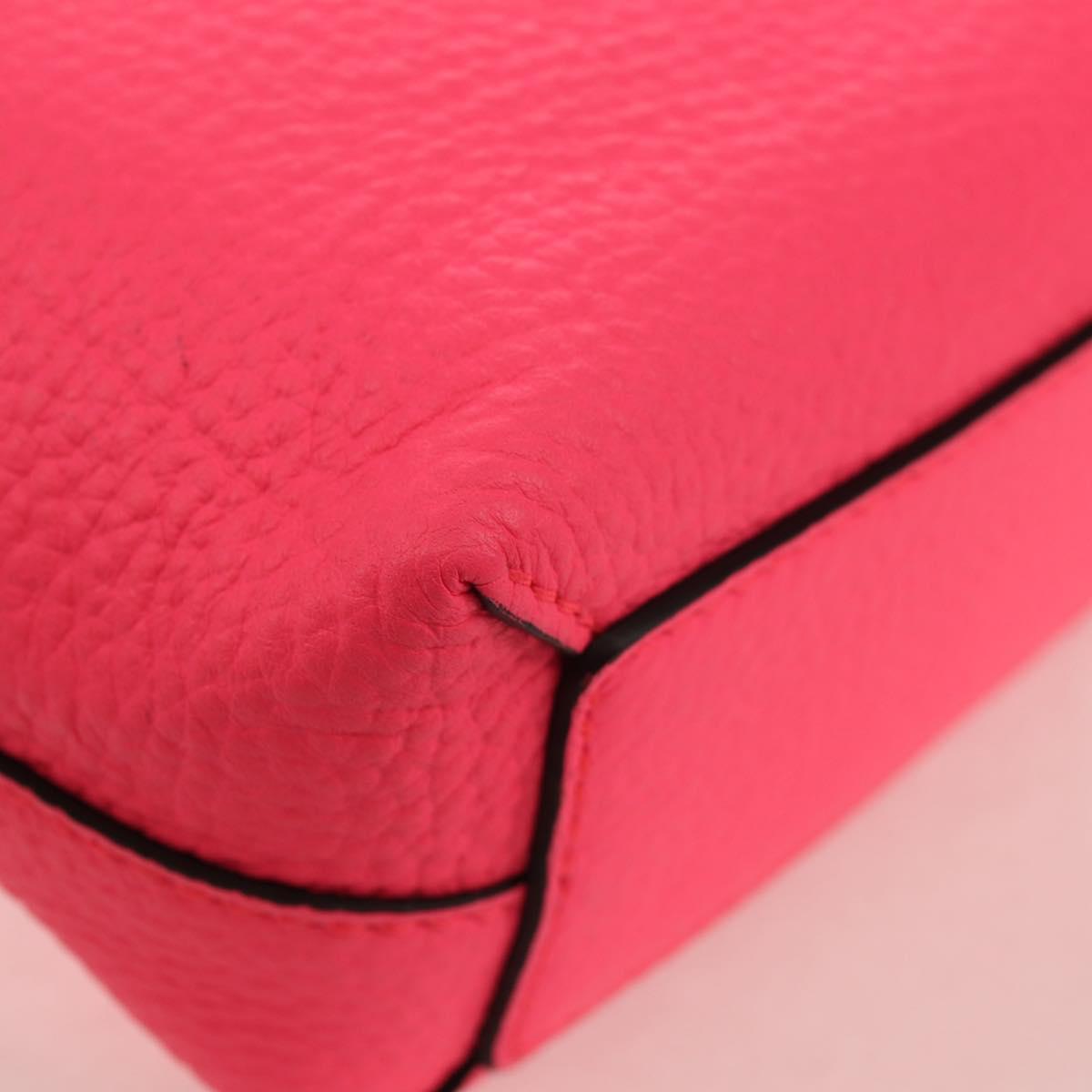 BURBERRY Shoulder Bag Leather Pink Gold Auth 152637A