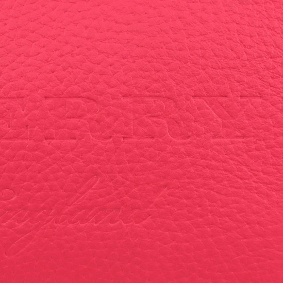 BURBERRY Shoulder Bag Leather Pink Gold Auth 152637V