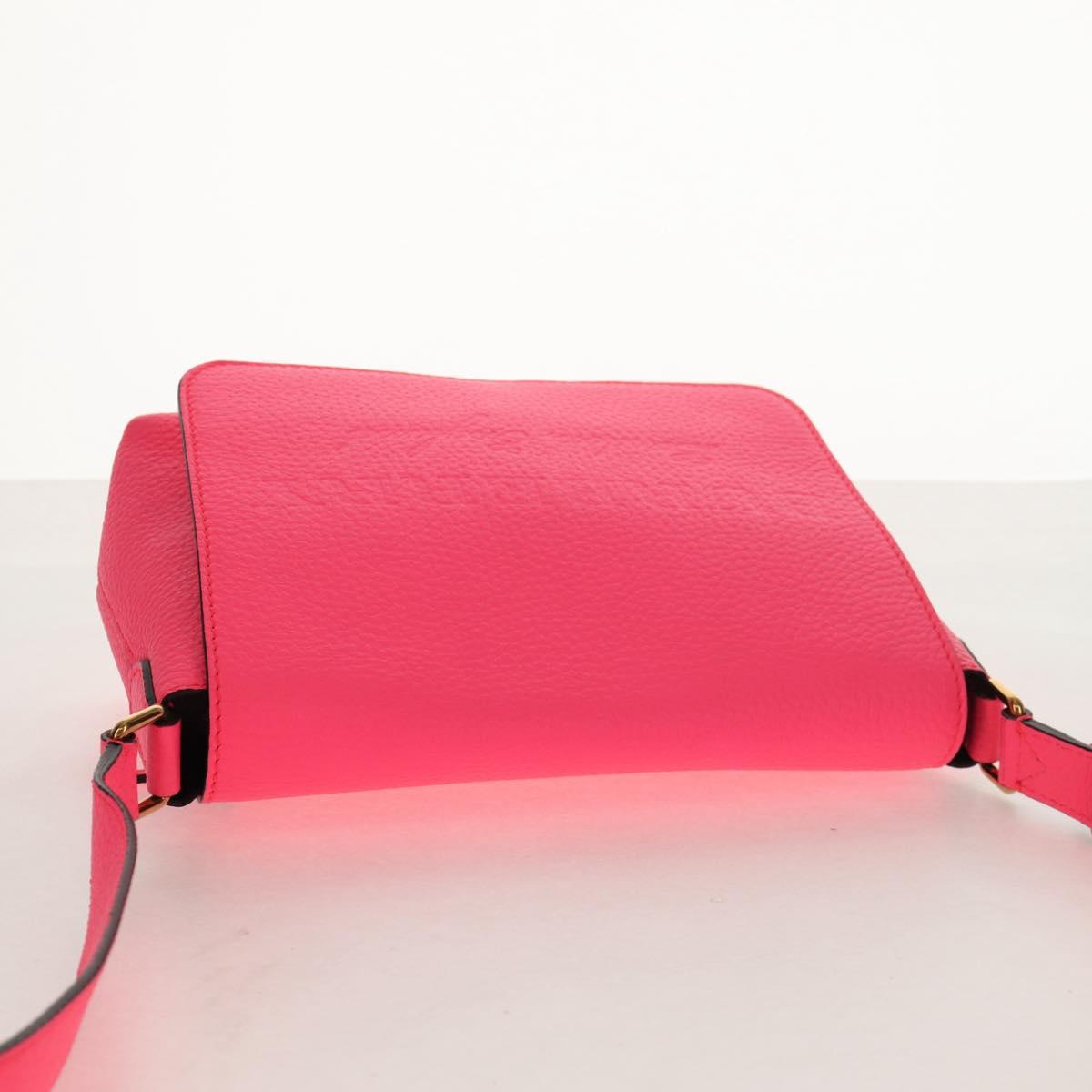 BURBERRY Shoulder Bag Leather Pink Gold Auth 152637V