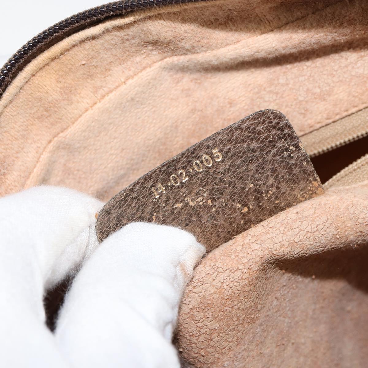 GUCCI GG Supreme Web Sherry Line Bag PVC Beige Gold Red 14 02 005 Auth 152641