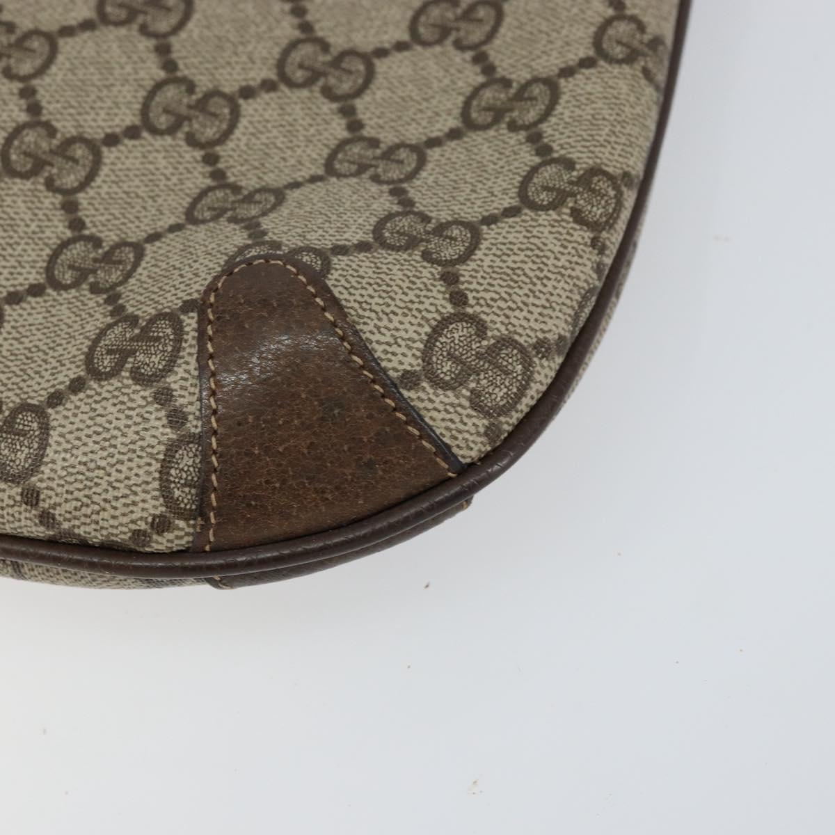 GUCCI GG Supreme Web Sherry Line Bag PVC Beige Gold Red 904 02 026 Auth 152644