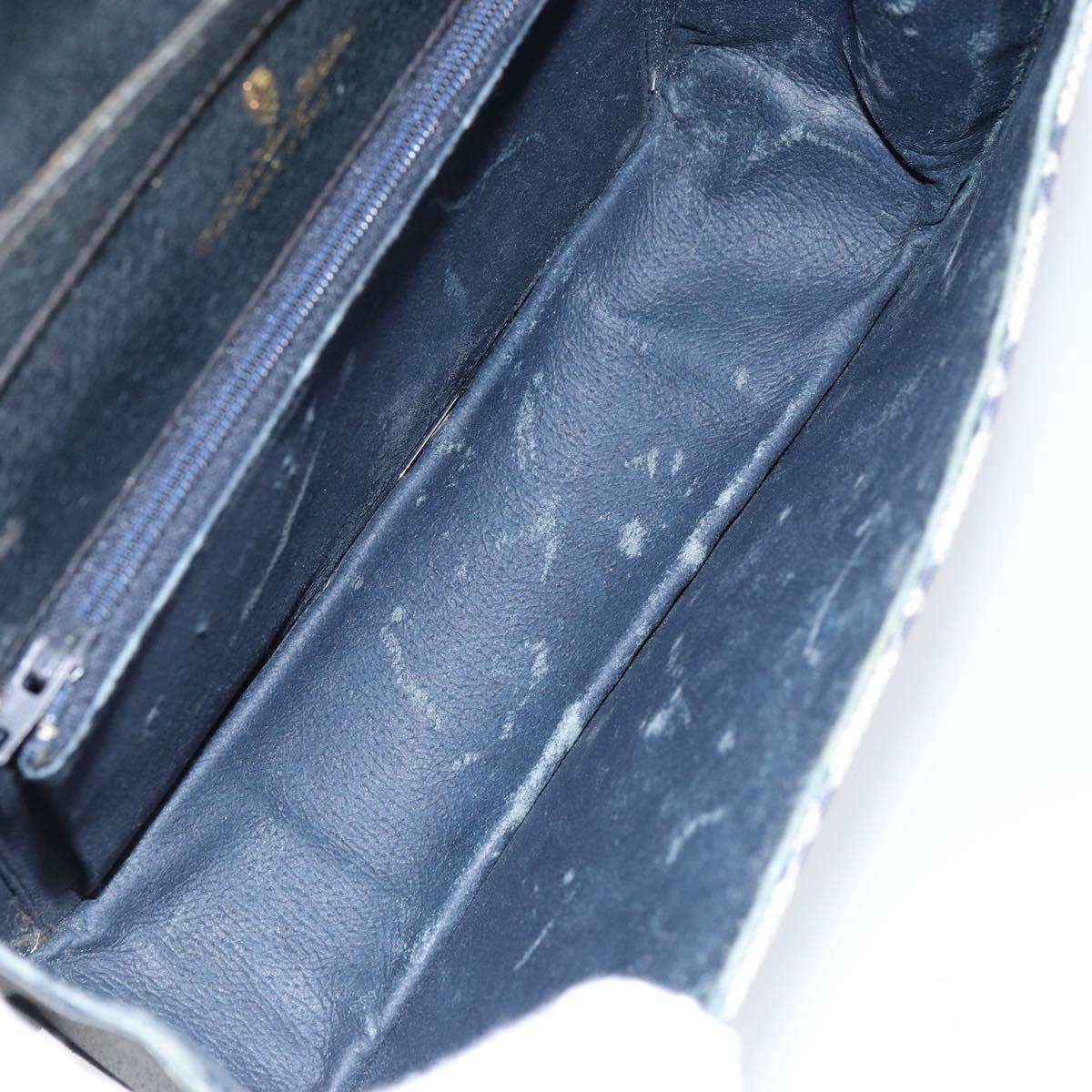 GUCCI GG Supreme Sherry Line Shoulder Bag PVC Navy Gold Red Auth 152645