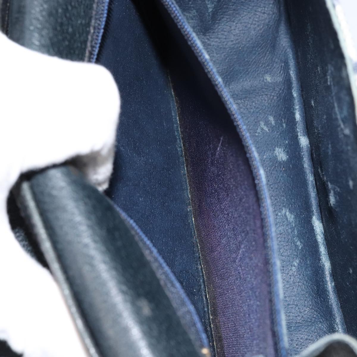 GUCCI GG Supreme Sherry Line Shoulder Bag PVC Navy Gold Red Auth 152645