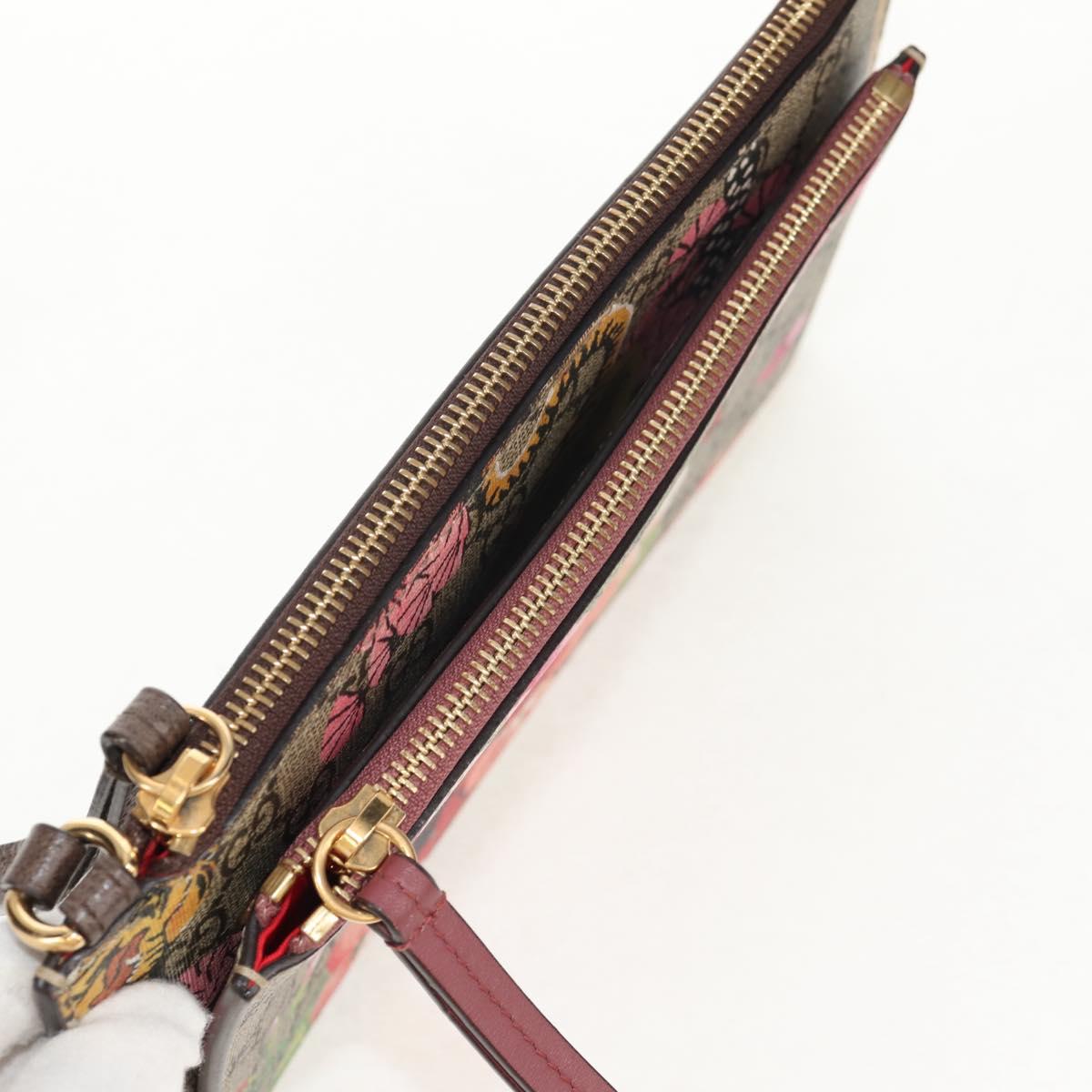 GUCCI GG Supreme Shoulder Bag PVC Beige Gold 454111 Auth 152649AM