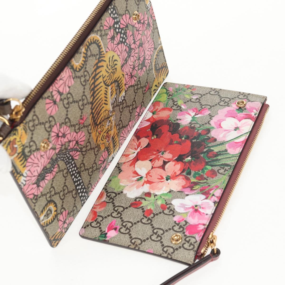 GUCCI GG Supreme Shoulder Bag PVC Beige Gold 454111 Auth 152649AM