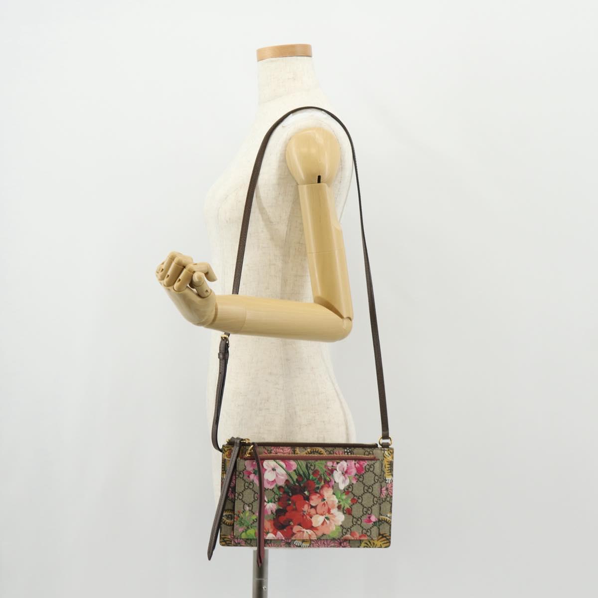 GUCCI GG Supreme Shoulder Bag PVC Beige Gold 454111 Auth 152649AM