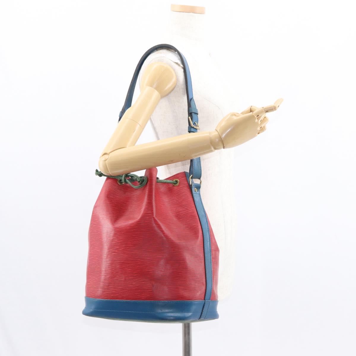 LOUIS VUITTON Epi Tricolor Noe Shoulder Bag Blue Red Green M44082 LV Auth 152652