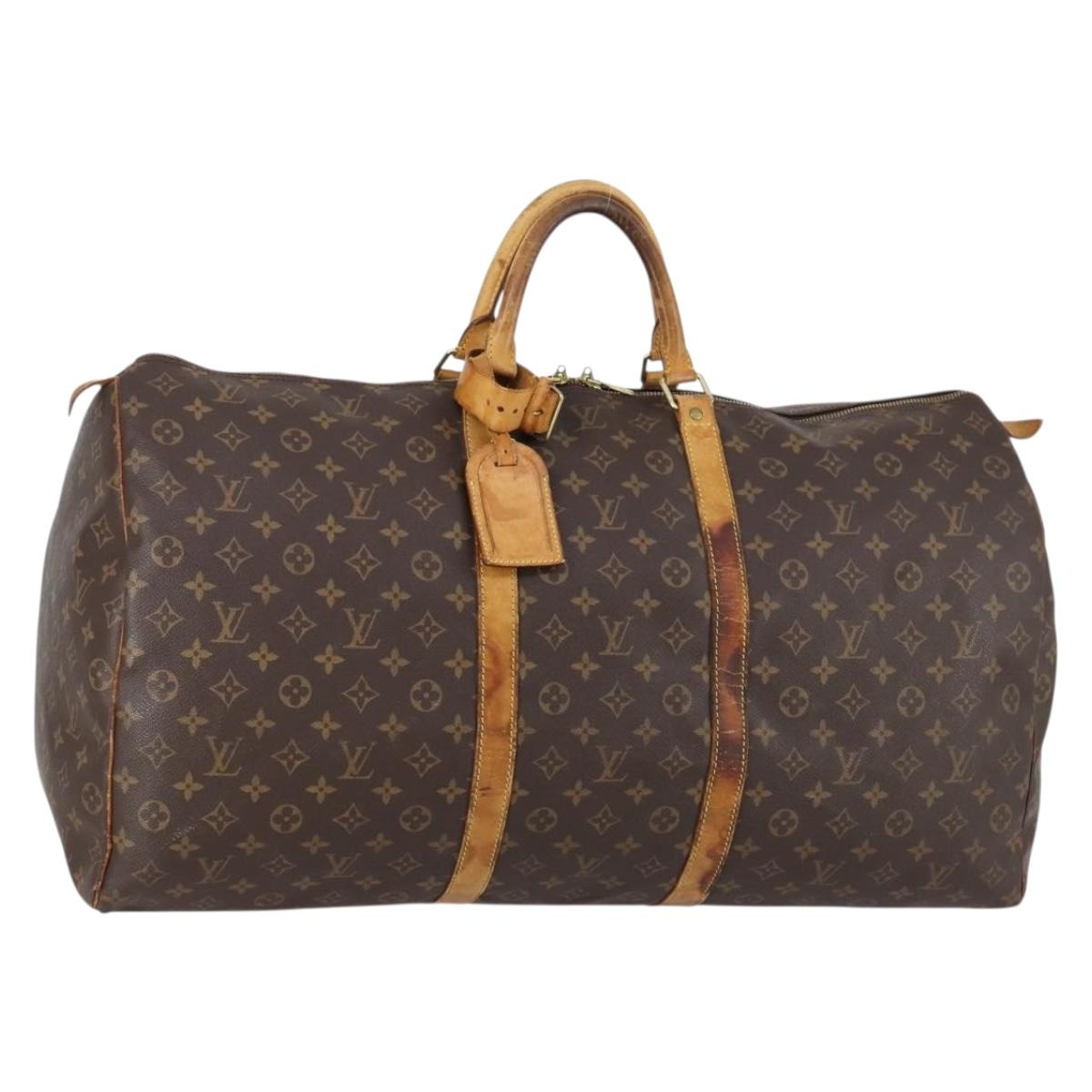 LOUIS VUITTON Monogram Keepall 60 Boston Bag M41422 LV Auth 152655