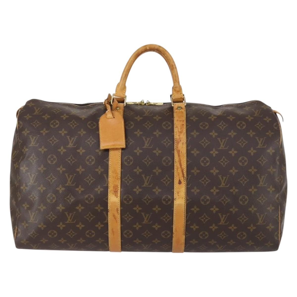 LOUIS VUITTON Monogram Keepall 55 Boston Bag M41424 LV Auth 152656