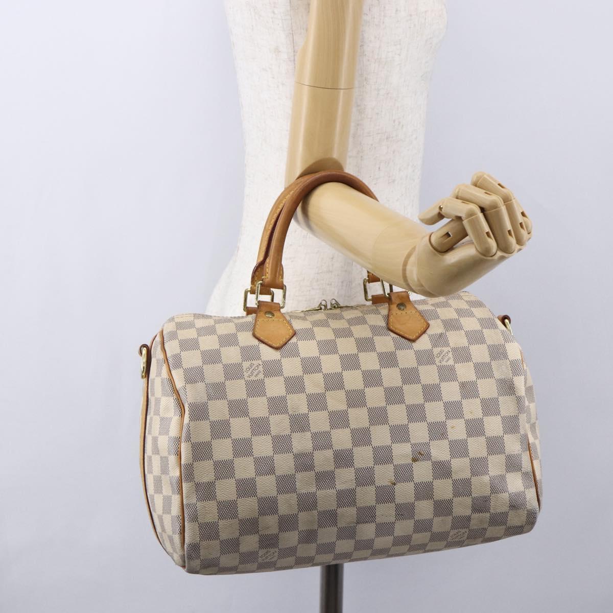 LOUIS VUITTON Damier Azur Speedy Bandouliere 30 Bag 2way N41052 LV Auth 152661