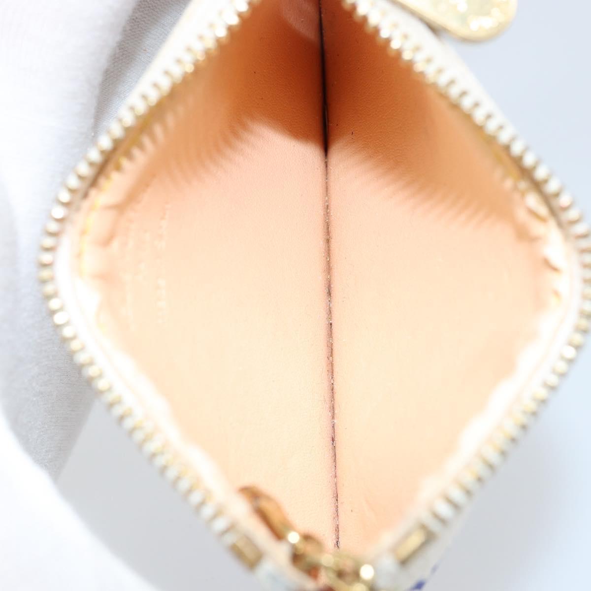 LOUIS VUITTON Monogram Multicolor Pochette Cles Purse White M92655 Auth 152662