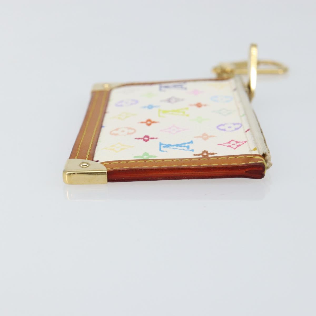 LOUIS VUITTON Monogram Multicolor Pochette Cles Purse White M92655 Auth 152662