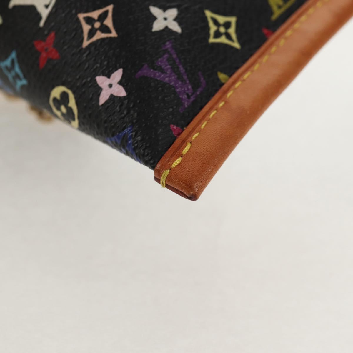 LOUIS VUITTON Monogram Multicolor Berlingo Coin Purse Black M58029 Auth 152663V