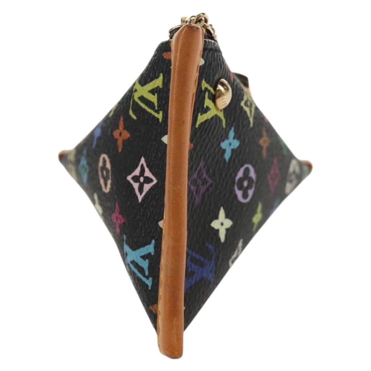 LOUIS VUITTON Monogram Multicolor Berlingo Coin Purse Black M58029 Auth 152663V