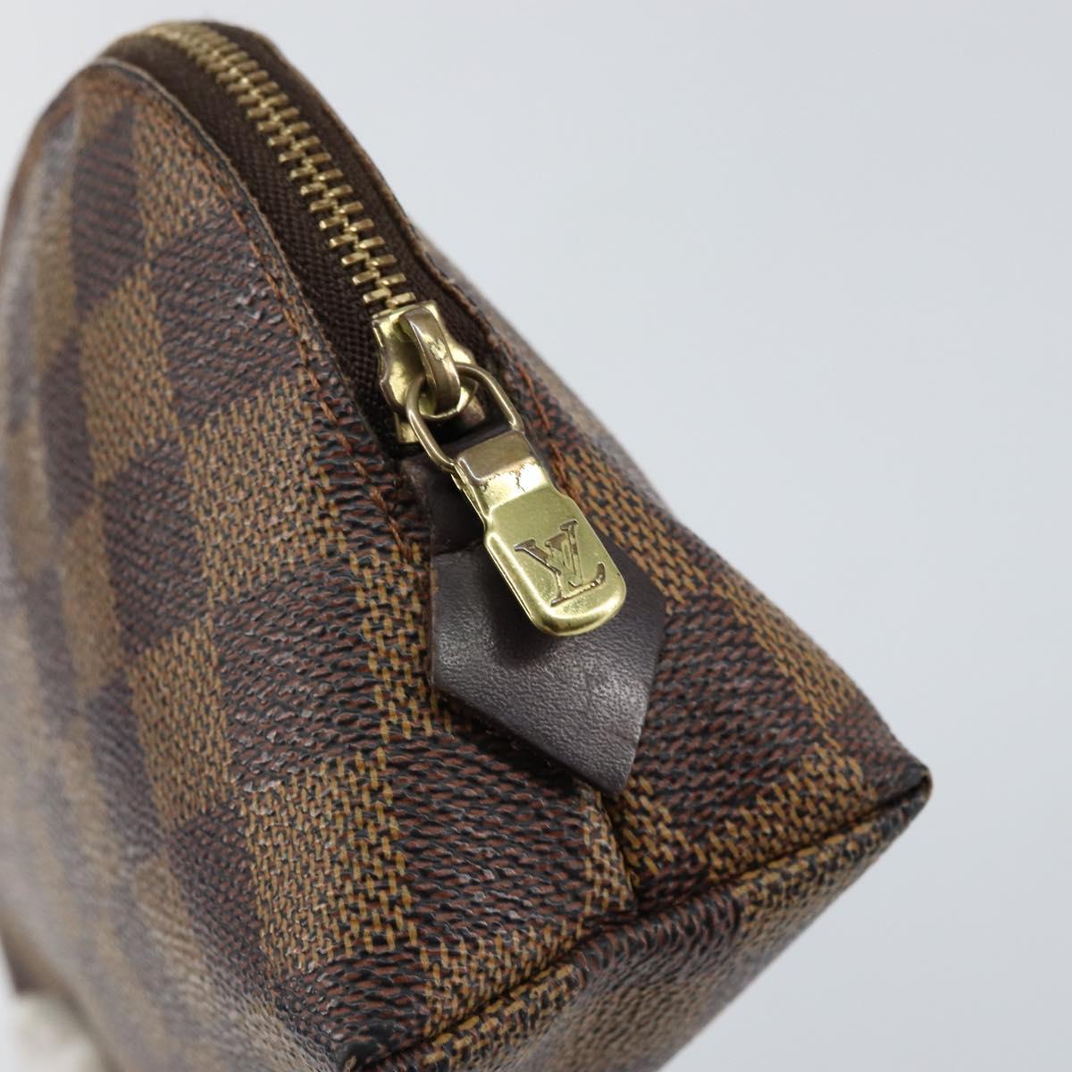 LOUIS VUITTON Damier Ebene Pochette Cosmetic PM Pouch N47516 LV Auth 152666