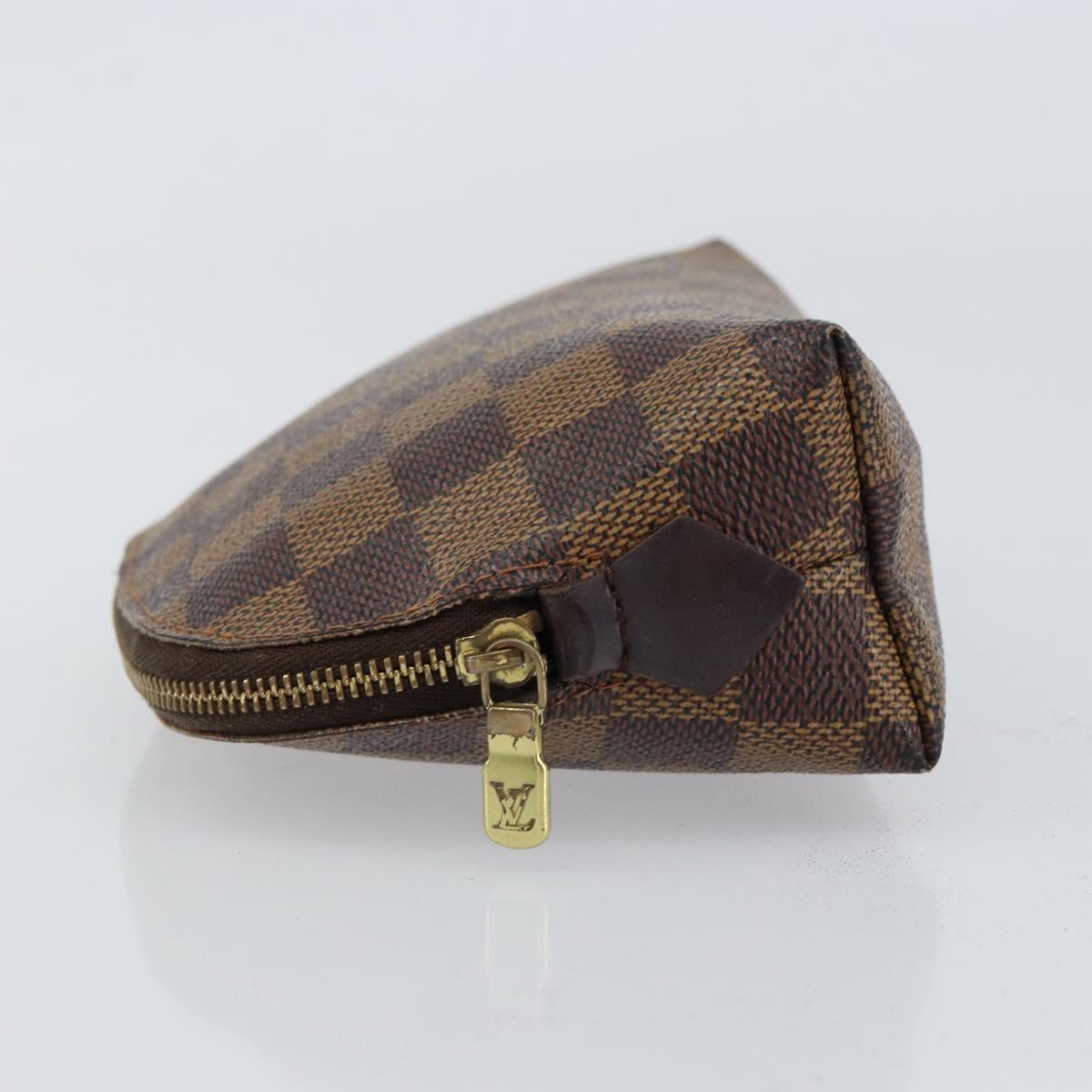LOUIS VUITTON Damier Ebene Pochette Cosmetic PM Pouch N47516 LV Auth 152666