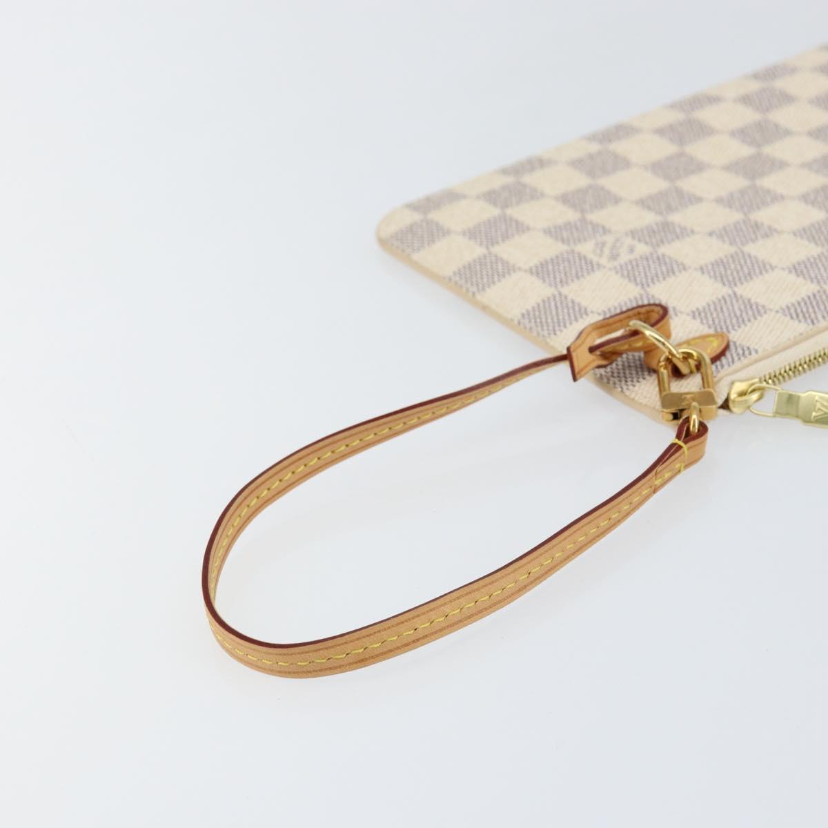 LOUIS VUITTON Damier Azur Neverfull MM Pouch LV Auth 152668