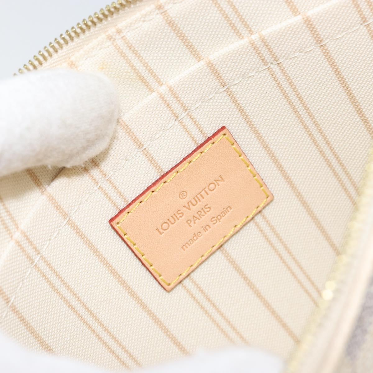 LOUIS VUITTON Damier Azur Neverfull MM Pouch LV Auth 152668