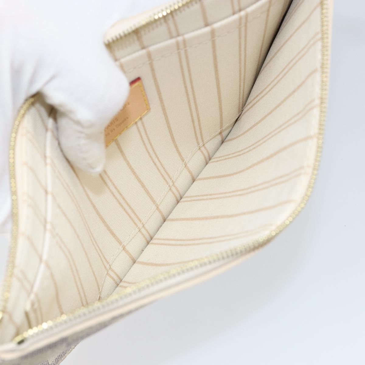 LOUIS VUITTON Damier Azur Neverfull MM Pouch LV Auth 152668