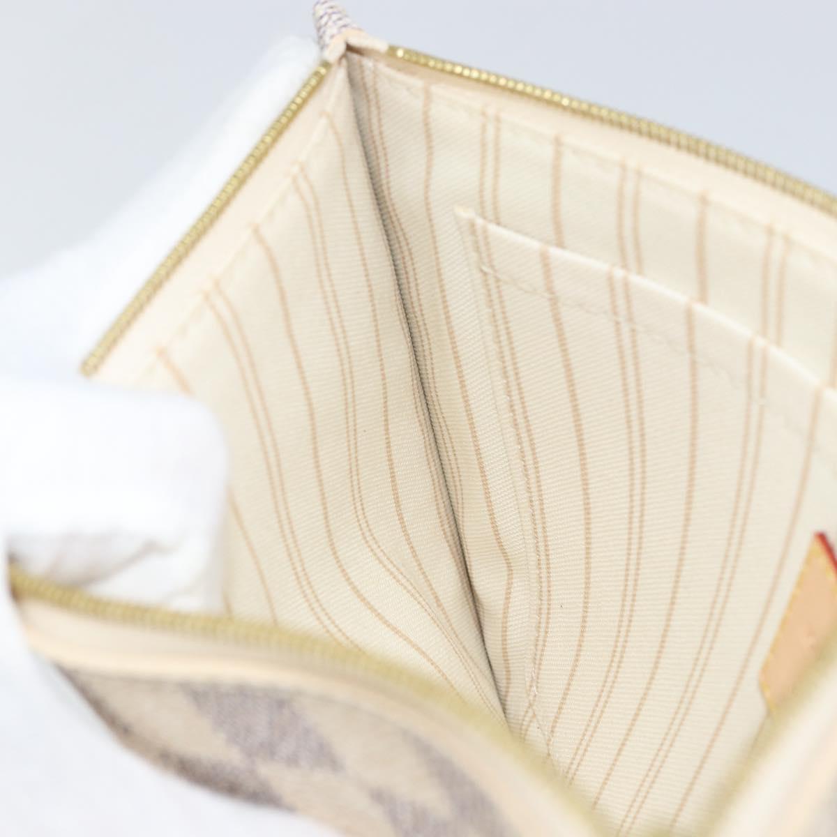 LOUIS VUITTON Damier Azur Neverfull MM Pouch LV Auth 152668