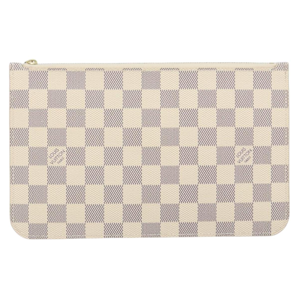 LOUIS VUITTON Damier Azur Neverfull MM Pouch LV Auth 152668