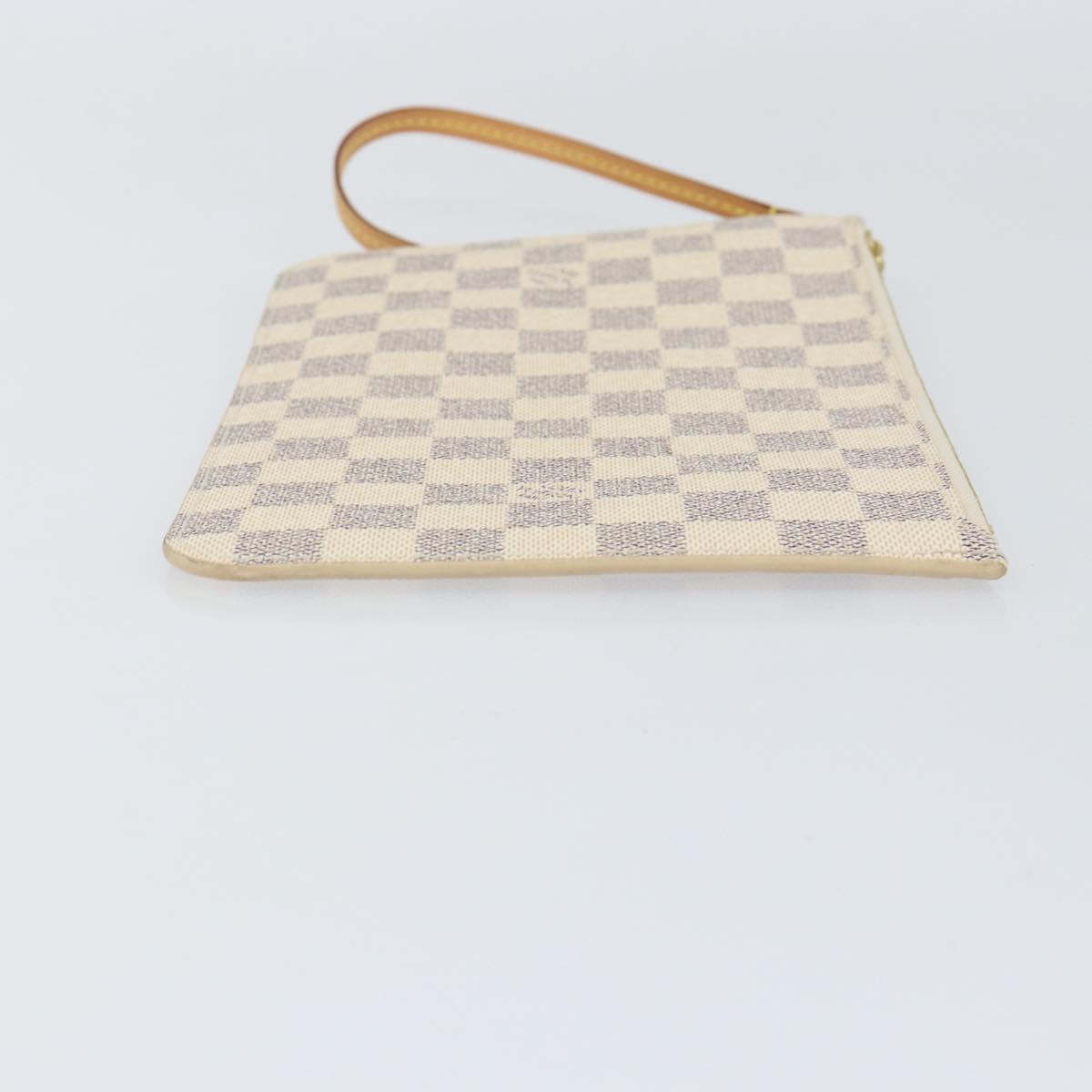 LOUIS VUITTON Damier Azur Neverfull MM Pouch LV Auth 152668