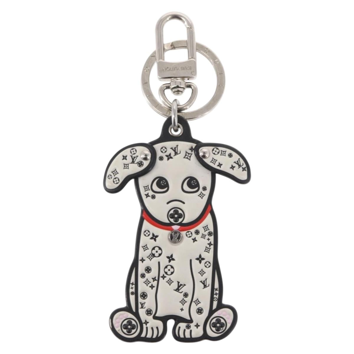 LOUIS VUITTON Porte Cles LV Dalmatia Key Holder Rubber White M00746 Auth 152672M