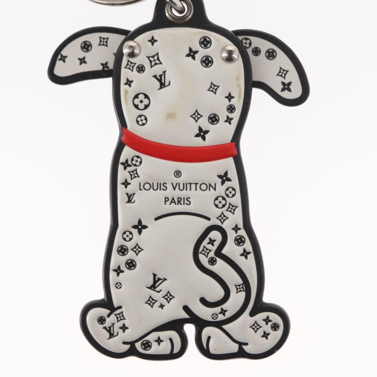 LOUIS VUITTON Porte Cles LV Dalmatia Key Holder Rubber White M00746 Auth 152672M