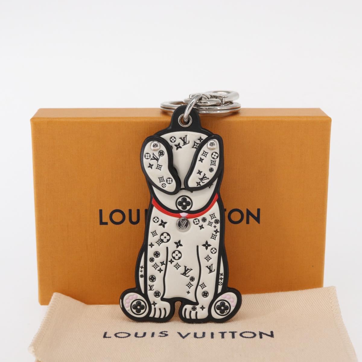 LOUIS VUITTON Porte Cles LV Dalmatia Key Holder Rubber White M00746 Auth 152672M