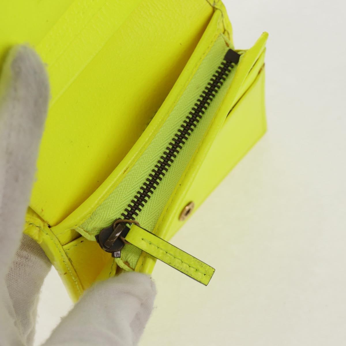 GUCCI Floral Bifold Wallet Leather Yellow 536353 Auth 152674A