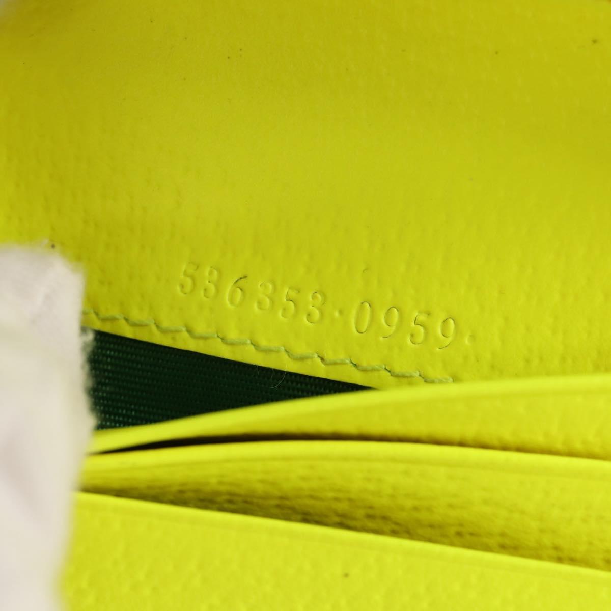 GUCCI Floral Bifold Wallet Leather Yellow 536353 Auth 152674A