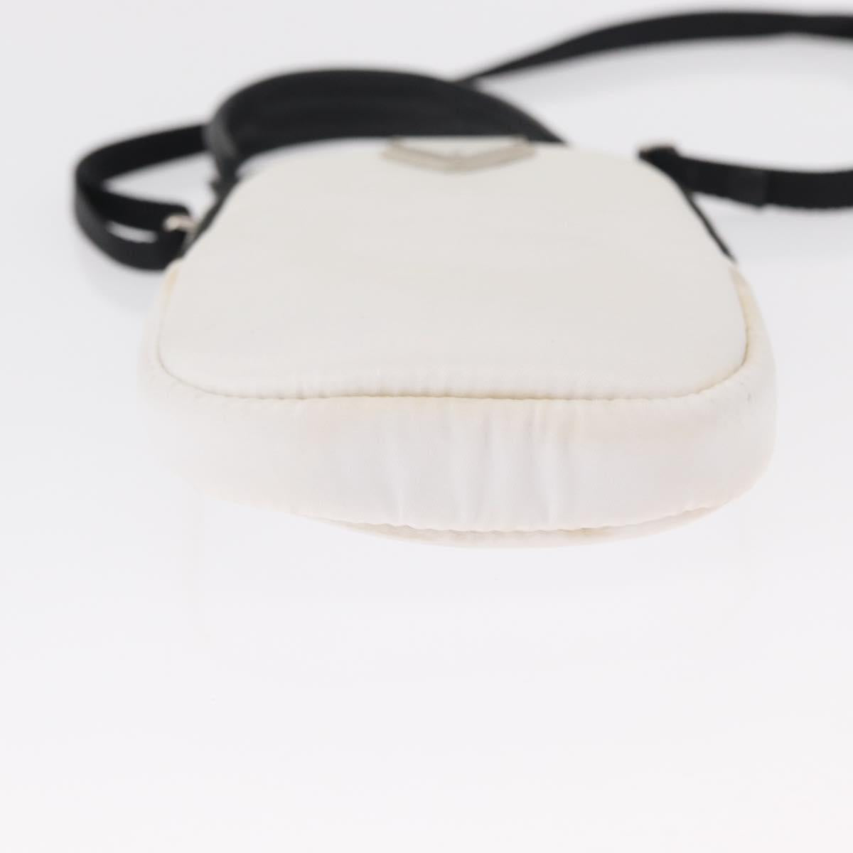 PRADA Shoulder Bag Nylon 2way White Silver Auth 152675V