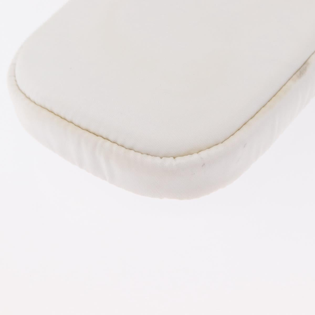 PRADA Shoulder Bag Nylon 2way White Silver Auth 152675V