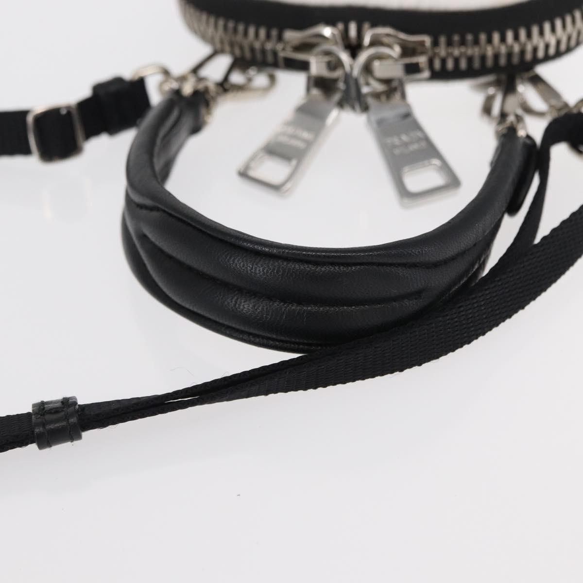 PRADA Shoulder Bag Nylon 2way White Silver Auth 152675V