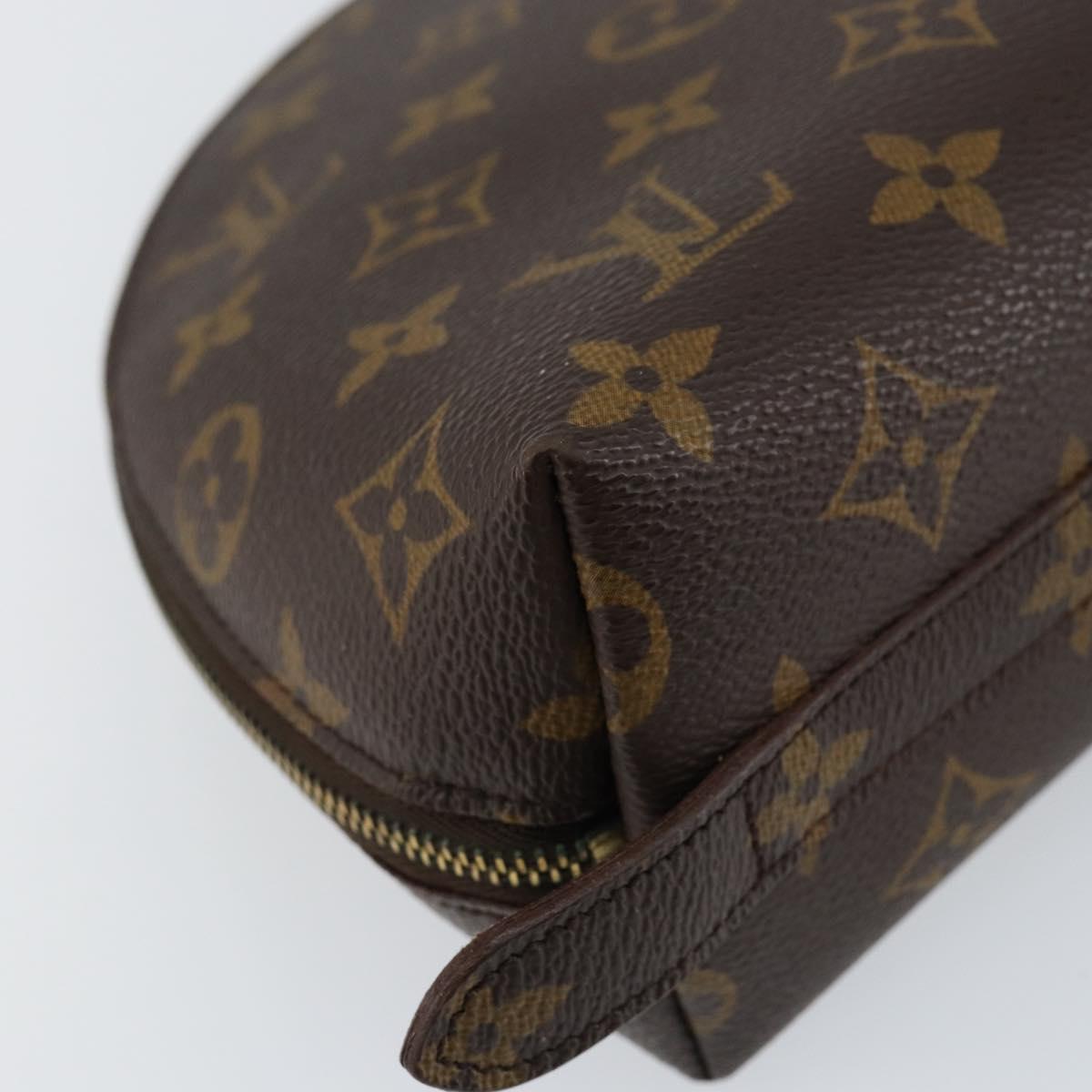 LOUIS VUITTON Monogram Trousse Demi Ronde Cosmetic Pouch M47520 LV Auth 152678