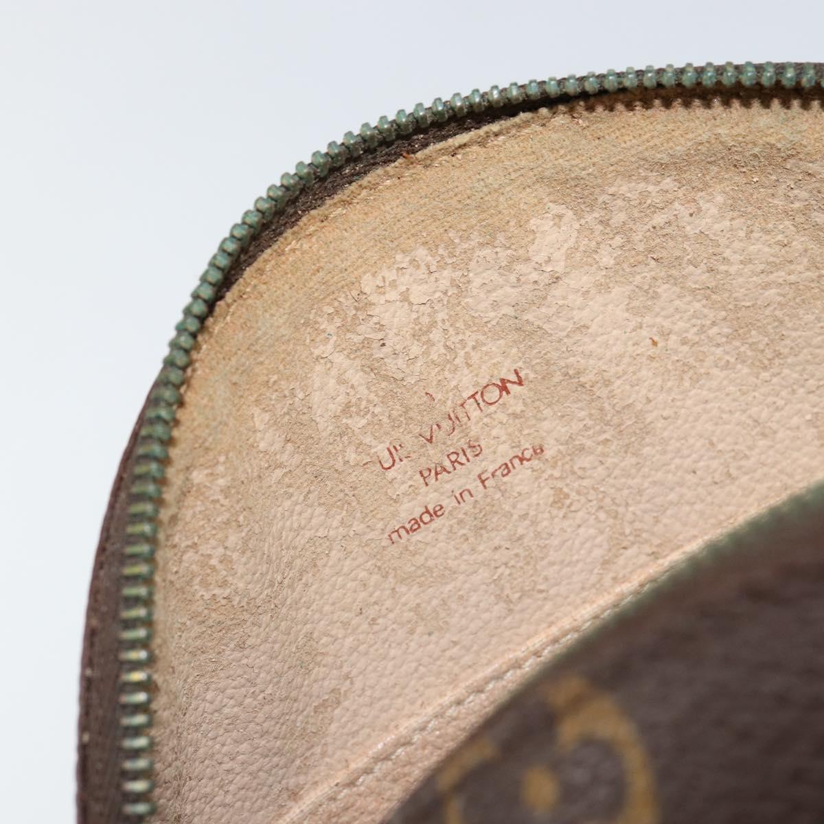 LOUIS VUITTON Monogram Trousse Demi Ronde Cosmetic Pouch M47520 LV Auth 152678