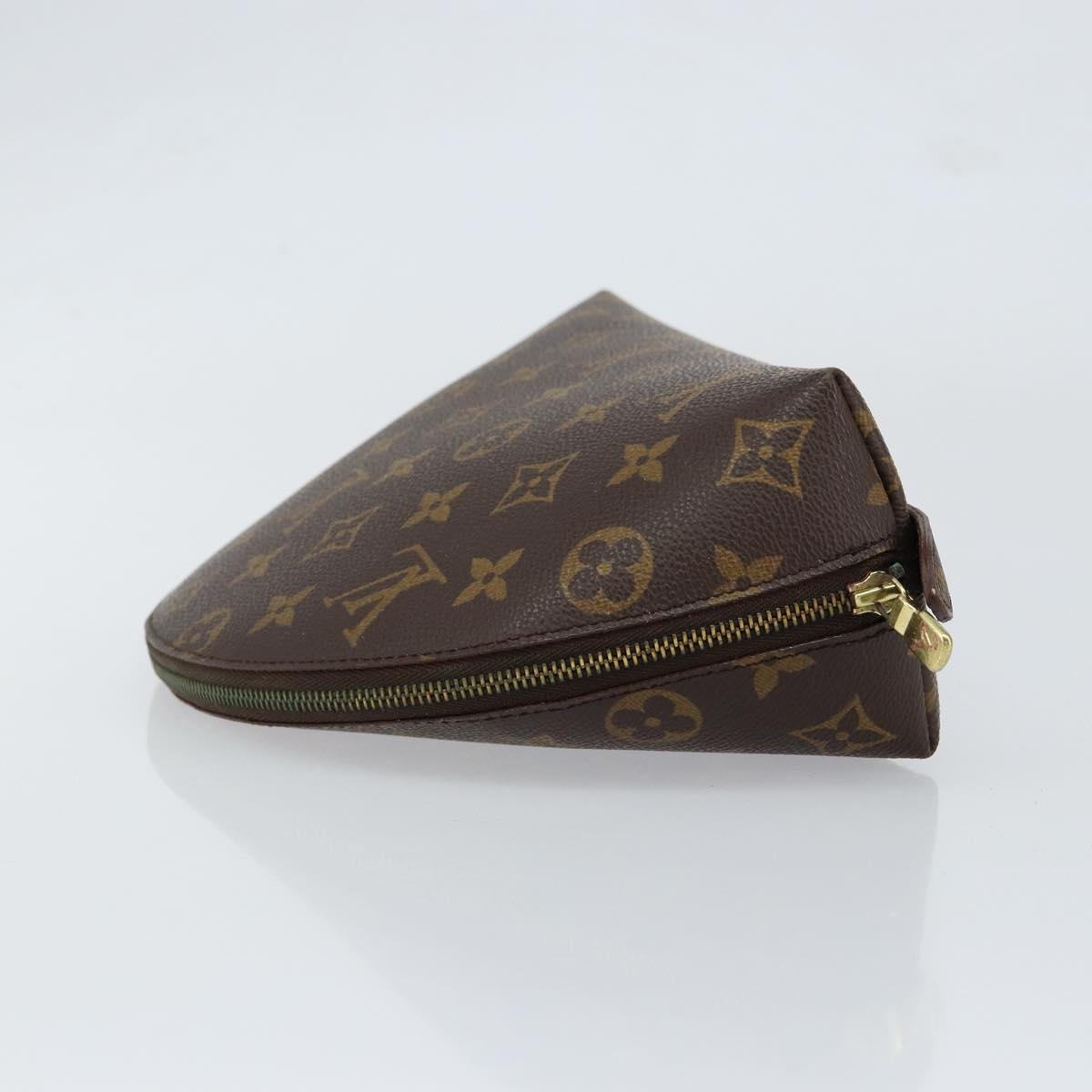 LOUIS VUITTON Monogram Trousse Demi Ronde Cosmetic Pouch M47520 LV Auth 152678