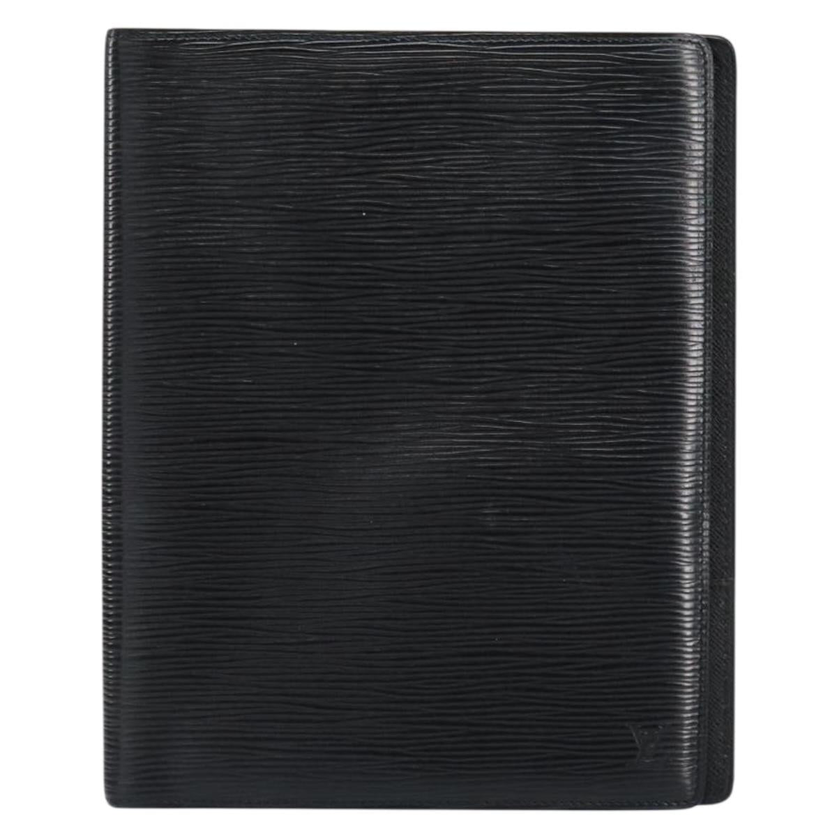 LOUIS VUITTON Epi Agenda Bureau Day Planner Cover Black LV Auth 152683