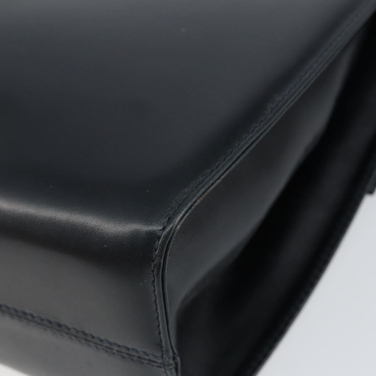 Salvatore Ferragamo Shoulder Bag Leather Black Gold Auth 152686