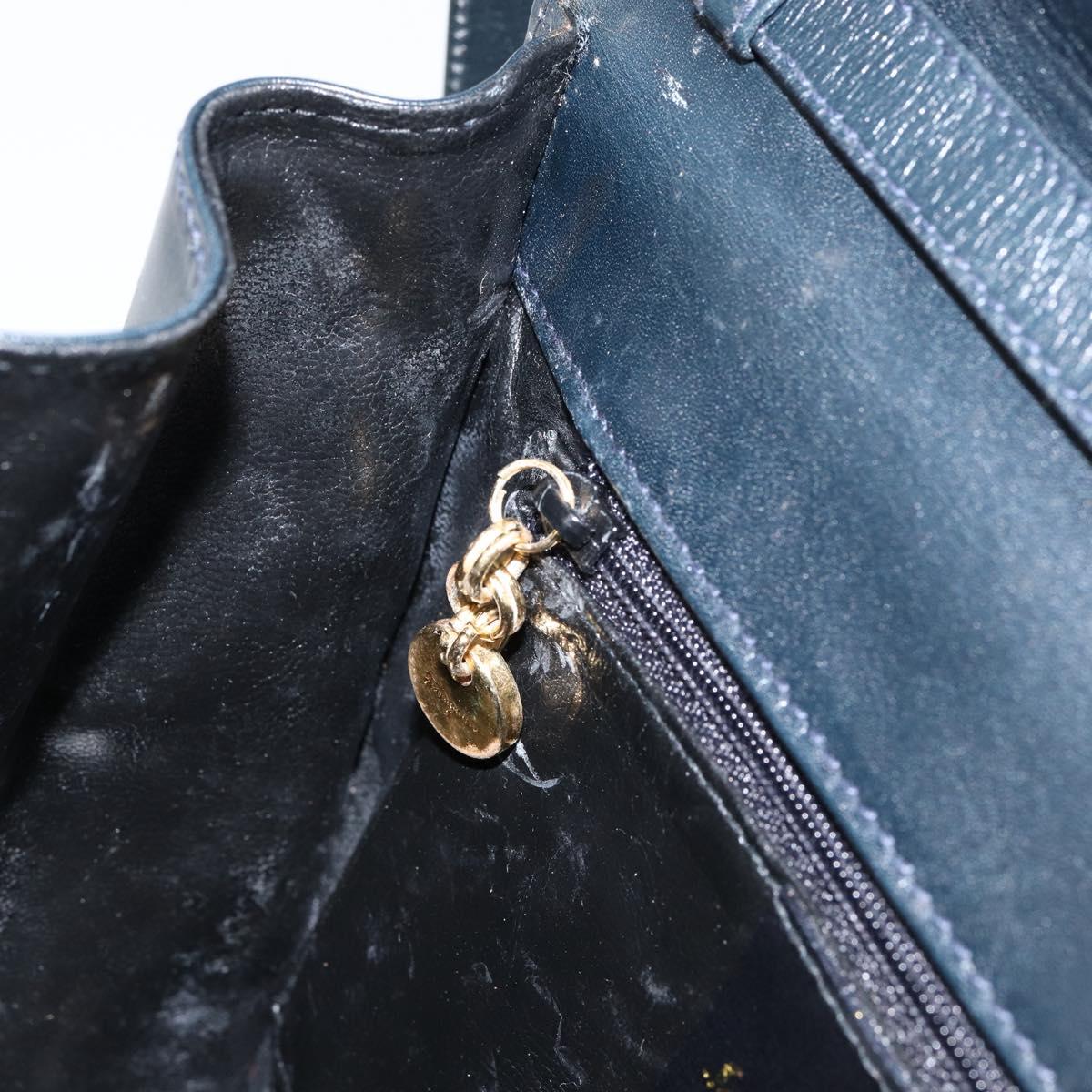 Salvatore Ferragamo Shoulder Bag Leather Black Gold Auth 152686