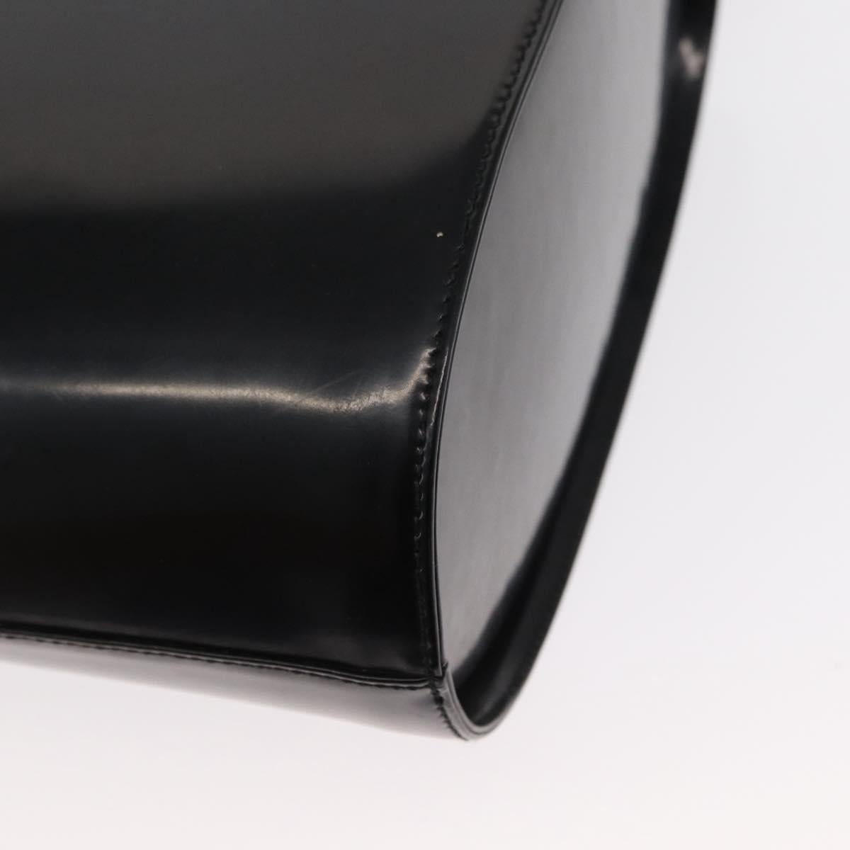 Salvatore Ferragamo Hand Bag Leather 2way Black Silver Auth 152687