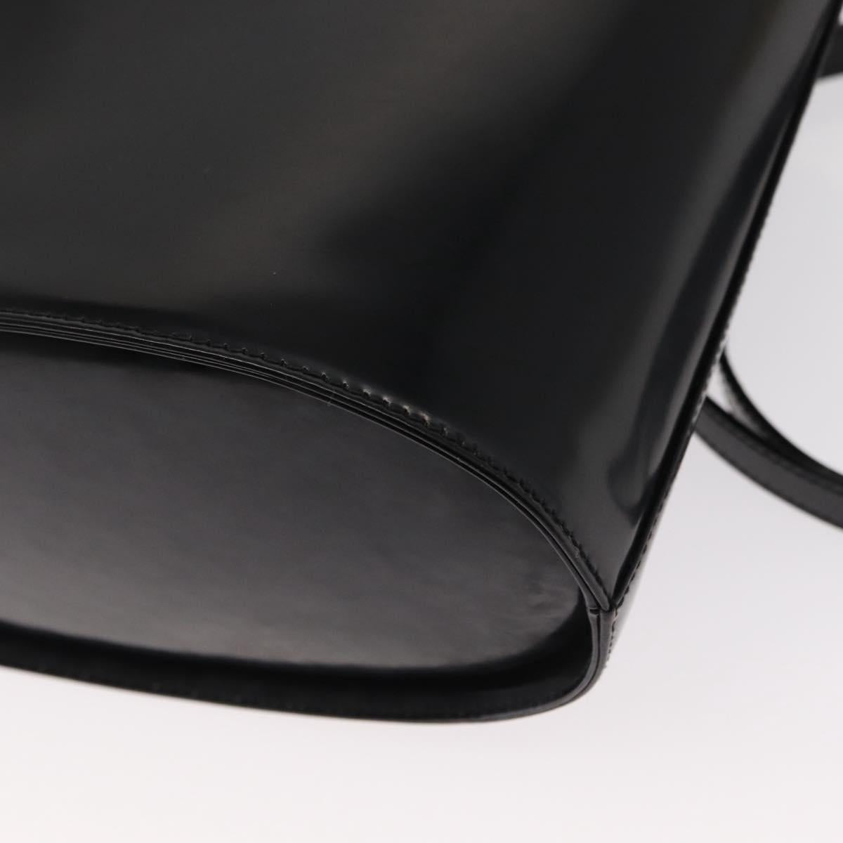 Salvatore Ferragamo Hand Bag Leather 2way Black Silver Auth 152687